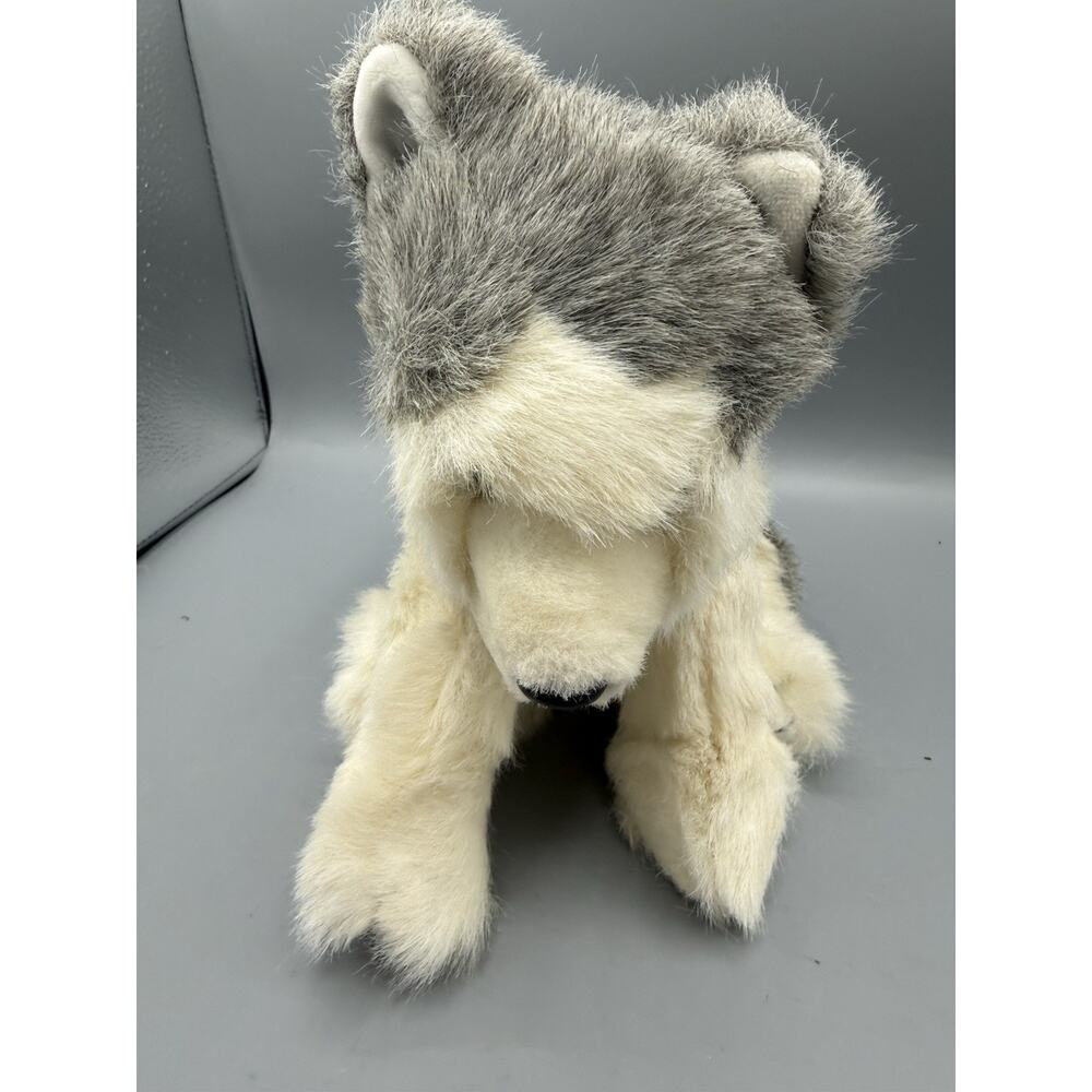 Ty Husky Wolf Plush Gray White Dog Stuffed Animal 12” Beanie Buddy